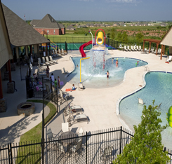Aerial view of pool area